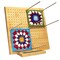 7.8 x 7.8 Inch Crochet Blocking Board with 10 Pins, Handcrafted Knitting Blocking Mat for Crochet Projects and Granny Squares, Gifts for Grandmothers, Mothers